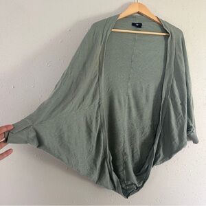 GAP Factory Green Cardigan Sweater Batwing Slouchy Oversized Fit XS Small Casual